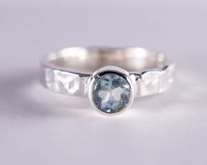 Blue Topaz Sterling Silver Ring Size 7 (BM603)