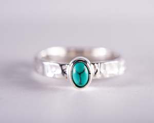 Kingman Mine Turquoise Sterling Silver Ring S7 (BM609)