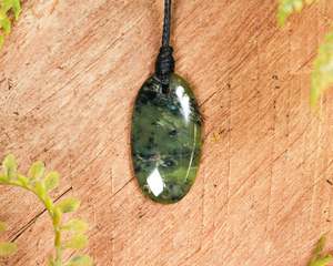 NZ Greenstone XSmall Freeform Roimata Pendant (BN969) Douglas Creek Pounamu