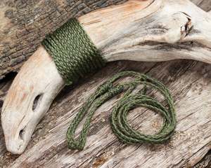Greenstone Corded Bracelets: Three Plait Cord - Green
