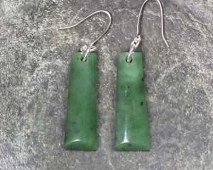 NZ Greenstone Small Toki Earrings (BM260) Hapopo Pounamu