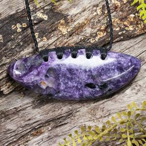 Pendants: Charoite Large Kōuma Breastplate Pendant (BP723)