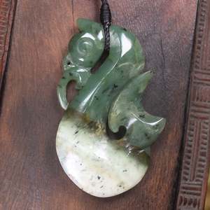 NZ Greenstone Large Manaia Pendant (BP623) Hapopo Pounamu
