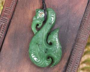 NZ Greenstone Medium Manaia Pendant (BH811) Hapopo Pounamu
