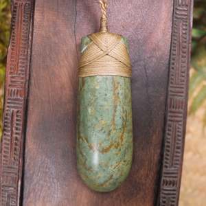 NZ Greenstone Large Roimata Pendant (BP244) Flower Jade Pounamu