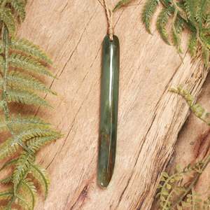 Roimata Pounamu: NZ Greenstone Large Freeform Roimata Pendant (BP299) Totoweka Pounamu