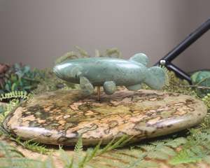 NZ Greenstone Fish Sculpture (BP181) Kokopu Pounamu