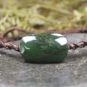NZ Greenstone Adjustable Cord Bracelet (BN523) Kawakawa Pounamu