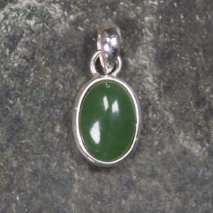 NZ Greenstone XSmall Sterling Silver Pendant (BM380) Kawakawa Pounamu