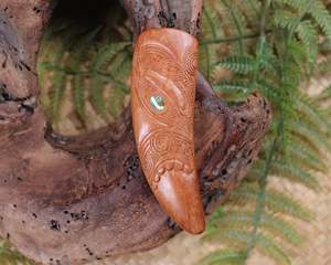Other: NZ Large Wood Niho Taniwha Tooth (AW083)