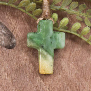 Other Jewellery Designs: NZ Greenstone XSmall Cross Pendant (BP650) Flower Jade Pounamu