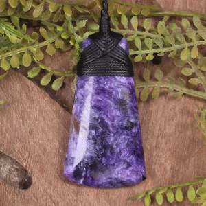 Gemstone Necklace: Charoite Small Toki Pendant (BX150)