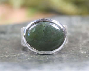 NZ Greenstone Sterling Silver S9 (AZ806) Rimu Pounamu