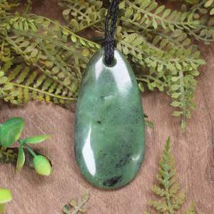 NZ Greenstone Medium Roimata Pendant (CB526) Hapopo Pounamu