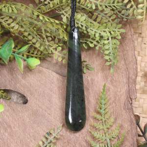NZ Greenstone Medium Roimata Pendant (CB067) Rimu Pounamu