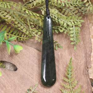 NZ Greenstone Medium Roimata Pendant (CA199) Rimu Pounamu