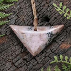 NZ Rhodonite Small Kōuma Breastplate Pendant (CB268)