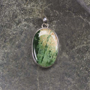 NZ Greenstone Small Sterling Silver Pendant (BM587) Flower Jade Pounamu