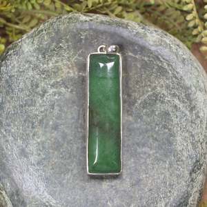 NZ Greenstone Sterling Silver Large Pendant (BM505) Hapopo Pounamu