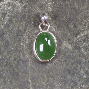 NZ Greenstone Small Sterling Silver Pendant (BM370) Hapopo Pounamu