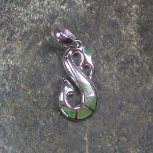 NZ Greenstone XSmall Sterling Silver Manaia Pendant (CB035) Hapopo Pounamu