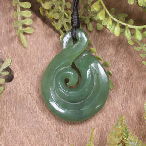 NZ Greenstone Small Koru Twist Pendant (CC001) Hapopo Pounamu