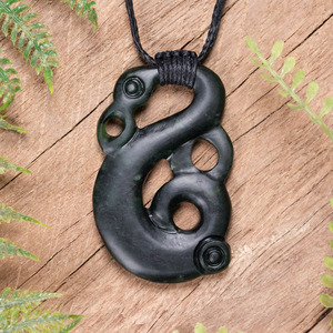 NZ Greenstone Small Manaia Pendant (CC604) Kawakawa Pounamu