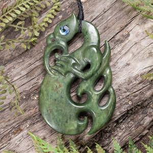NZ Greenstone XLarge Manaia Pendant (CC310) Rimu Pounamu