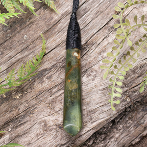 NZ Greenstone Medium Roimata Pendant (CA736) Rimu Pounamu