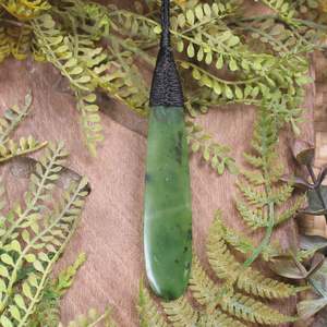NZ Greenstone Large Roimata Pendant (CA976) Hapopo Pounamu