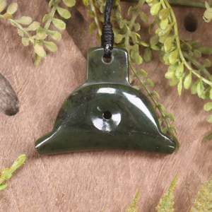 NZ Greenstone Shepard Dog Whistle Pendant (CB593) Rimu Pounamu