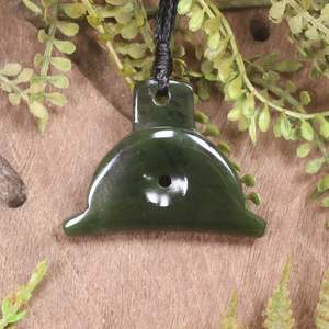 NZ Greenstone Shepard Dog Whistle Pendant (CB599) Rimu Pounamu