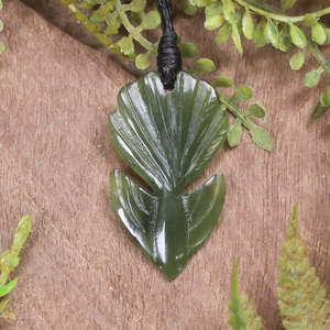 NZ Greenstone Small Pīwakawaka Fantail Pendant (CB891) Hapopo Pounamu