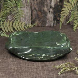 NZ Greenstone Bowl (BT973) Hapopo Pounamu