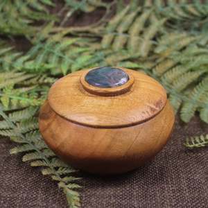 Moss Agate NZ Wood Container (CC071)