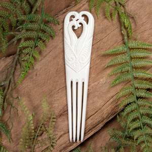 Bone Heru With Koru XLarge Hair Comb (CB470)