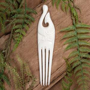 Bone Heru With Matau XLarge Hair Comb (CB472)