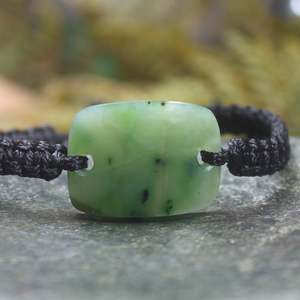 NZ Greenstone Adjustable Cord Bracelet (BT126) Hapopo Pounamu
