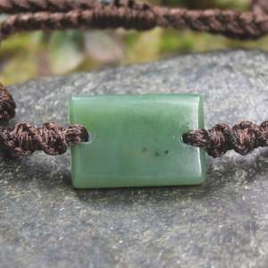 NZ Greenstone Adjustable Cord Bracelet (BX307) Hapopo Pounamu