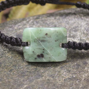 NZ Greenstone Adjustable Cord Bracelet (BT095) Hapopo Pounamu