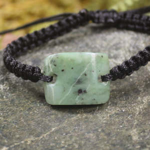NZ Greenstone Adjustable Cord Bracelet (BT056) Hapopo Pounamu