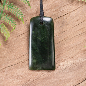 NZ Greenstone Small Freeform Toki Pendant (CC408) Kawakawa Pounamu