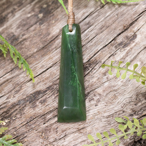 NZ Greenstone Small Freeform Toki Pendant (CC410) Hapopo Pounamu