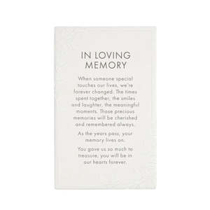 Splosh In Loving Memory Precious Quote Plaque