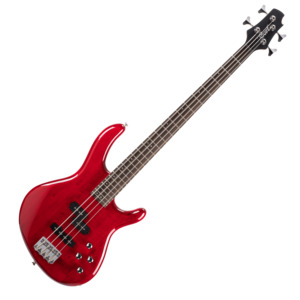 Cort Action Plus Active 4 String Bass w/ Gig Bag – Trans Red