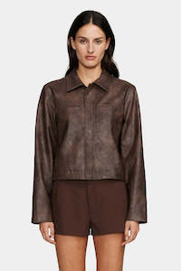 OWNLEY Credence Pu Jacket | Chocolate