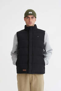 Huffer Mens: HUFFER Mens Classic Down Vest | Black