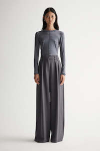 Elka Collective: ELKA COLLECTIVE Elise Top | Charcoal Marle