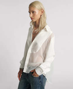 Sale: ONE TEASPOON Sheer Tuxedo Shirt | White