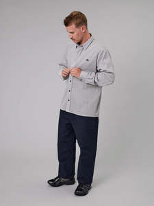 JUST ANOTHER FISHERMAN Boxy Ripple Shirt | Light Grey